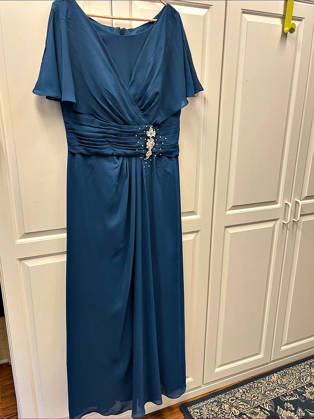 Teal blue formal Maxi Dress nwot L(12)